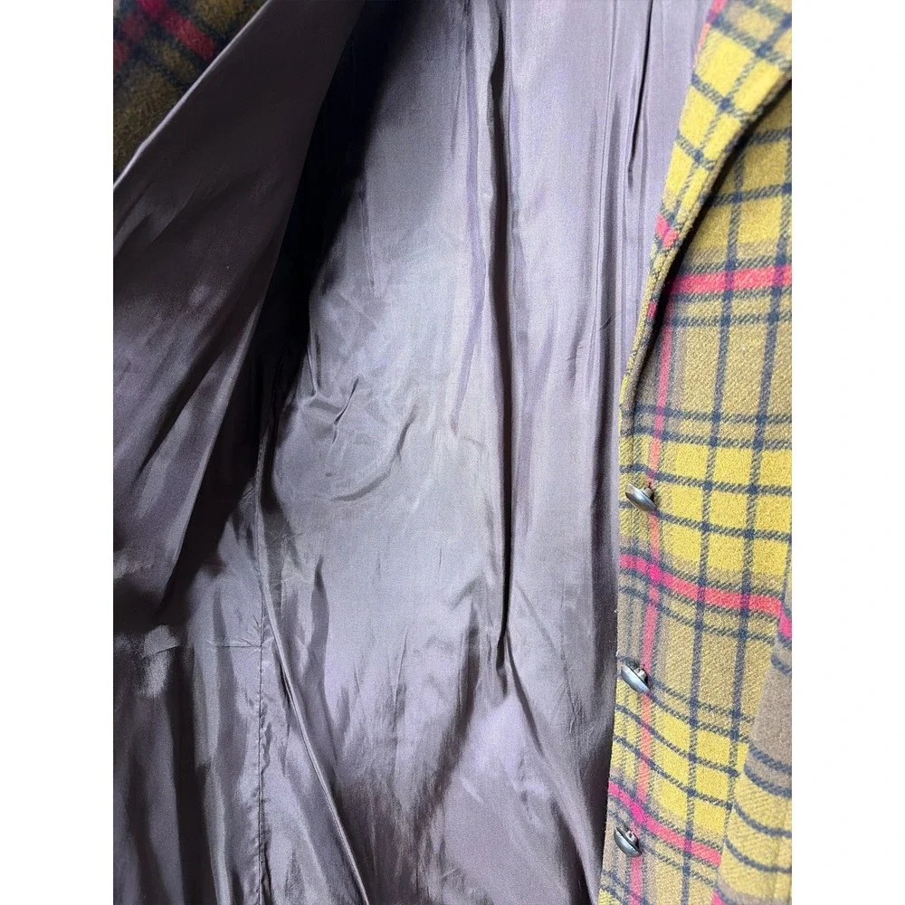 Vintage Banana Republic Made in Italy Wool Plaid Jacket Western Barn Coat M
